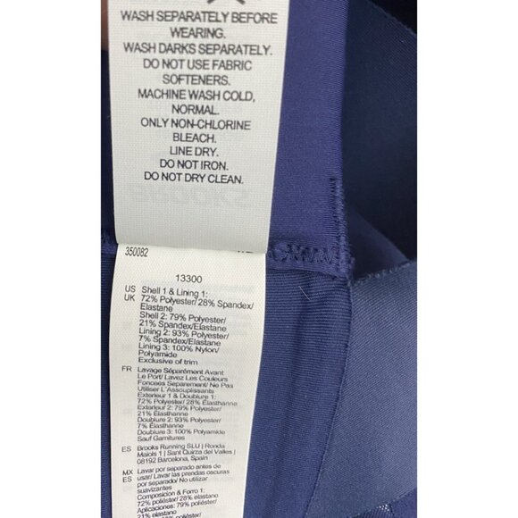 Brooks 40C/D Run Drive Interlace Navy Sports Bra Compression Quick Dry Woven - Picture 9 of 9